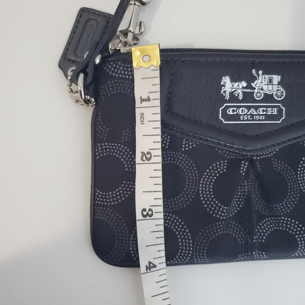 COACH Black Signature Wristlet Pouch